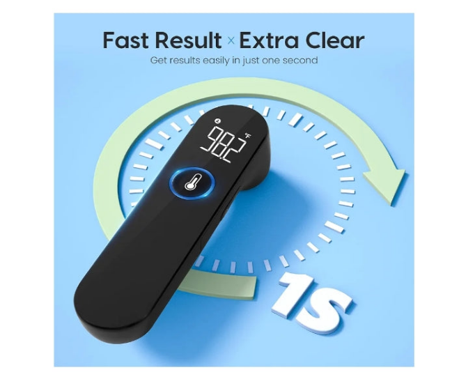 No-Touch Forehead Thermometer for Adults and Kids, Fast Accurate Baby Thermometer with Fever Alarm & Mute Mode, FSA HSA Eligible - Take Quick Temperature Easily
