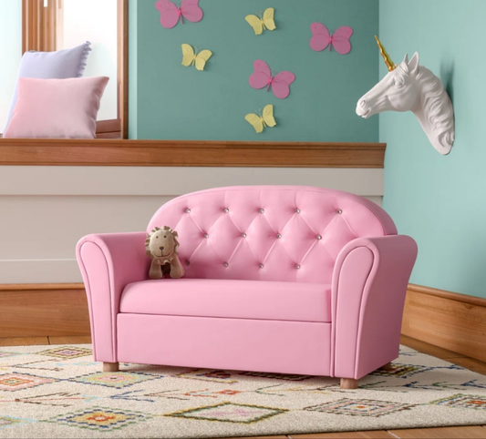Kids 11.5'' Wood Club Chair Sofa / Sectional and Ottoman
