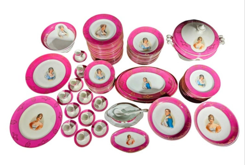 Service, Porcelain Tableware with Napoleon Pirkenhammer, 1880