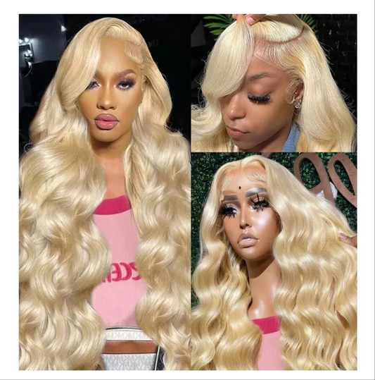 13x6 Lace Front Wig Human Hair 26 Inch Blonde Wig Human Hair 200% Density Body Wave Lace Front Wigs Pre Plucked 613 Lace Front Wig Blonde HD Lace Frontal Wig