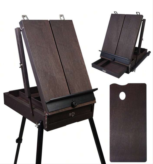 70" French Style Easel With Aluminum Legs, Folding Sketch Painting Easel With Drawer, Tripod Easel Stand For Painting, Sketching, Display french Style Easel With Aluminum Legs, Folding Sketch Painting Easel With Drawer, Tripod Easel Stand For Painting,