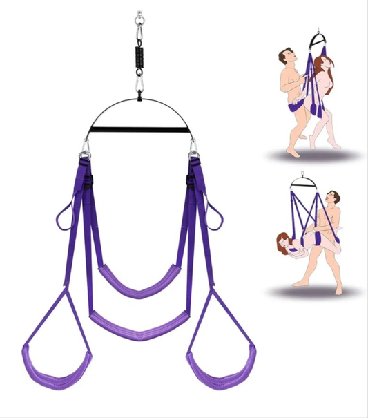 Sex Swing Couple Sex Toys - 2 in 1 Sex Position Love Sling for Door and for Hanging on The Ceiling with Thick Sponge Cushion and Adjustable Straps Adult Sex Games Holds up to 650 lbs