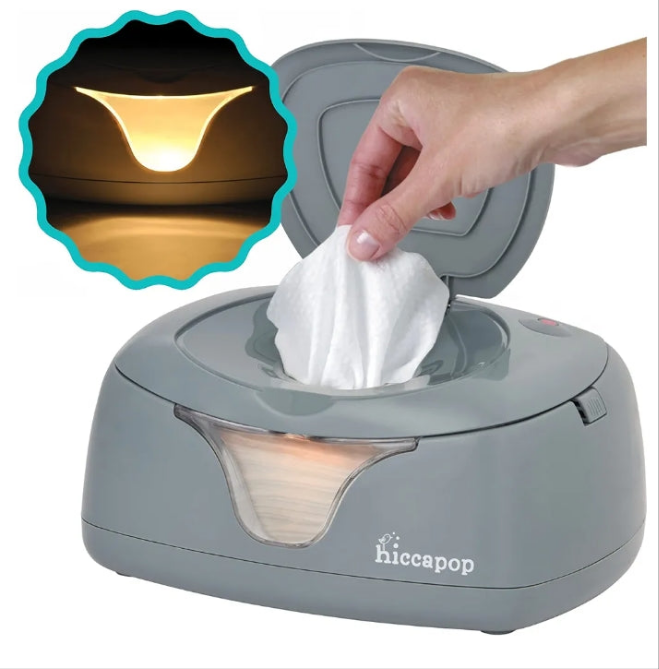 hiccapop Baby Wipe Warmer and Baby Wet Wipes Dispenser | Baby Wipes Warmer for Babies | Diaper Wipe Warmer with Changing Light