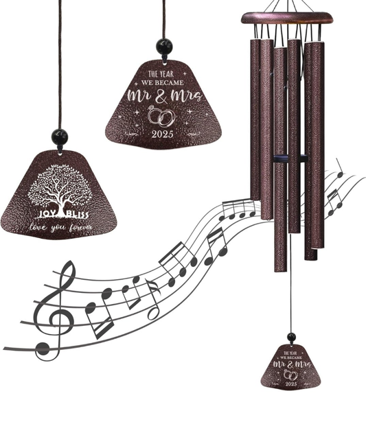 Mr and Mrs Gift 32” Wind Chimes Outside, Wedding Gifts for Couples Newlyweds 2025, Bridal Shower Just Married Gift