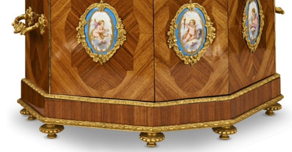Baccarat Cave à Liqueur with Sèvres Porcelain