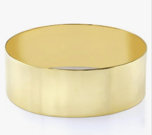 COCOMONEY 14K Gold Flat Bangle Bracelet, 25mm (1") [Jewelry]