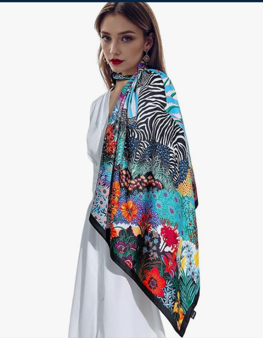 Head Scarf for Women, Large Square Satin Scarf - Lavish Soft Fashion Accessory - Elegantly Packaged