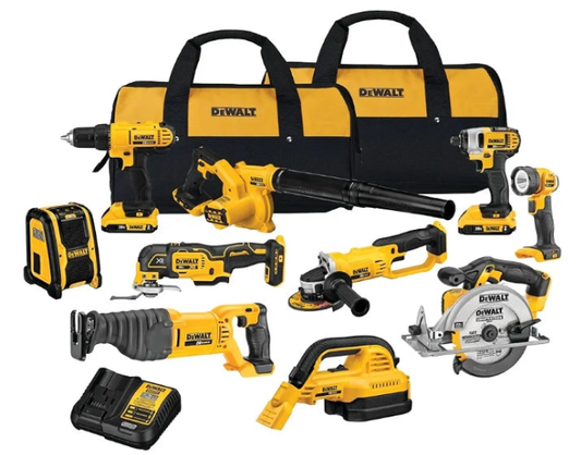 DEWALT 20V MAX Power Tool Combo Kit, 10-Tool Cordless Power Tool Set with 2 Batteries and Charger