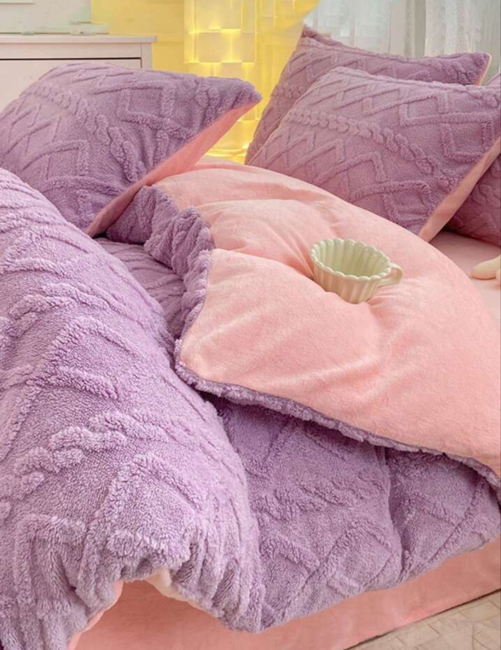 3pcs Deep Plush Crystal Velvet Cozy And Soft Duvet Cover Set, Suitable For Bedroom, Guest Room 1 set of 3