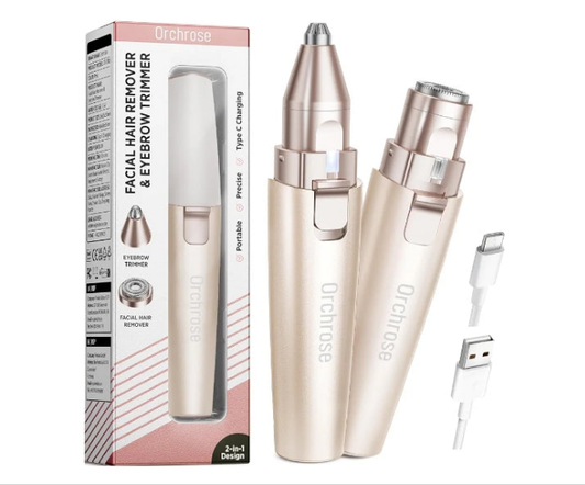 with Light Eyebrow Trimmer for Women: Portable Rechargeable 2 in 1 Eyebrow Trimmer for Women for Face Eyebrows Peach Fuzz Lips
