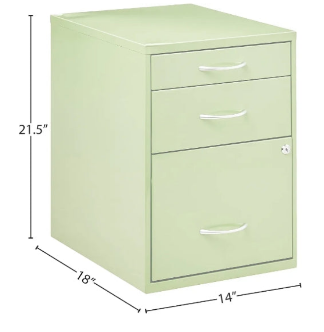 Heavy Duty 3-Drawer Metal File Cabinet for Standard Files and Office Supplies,