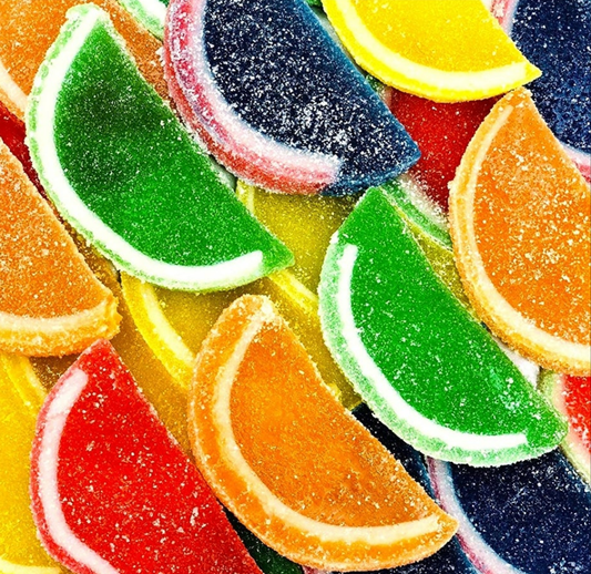 Assorted Fruit Slices | Boston Candy Jelly Slices Unwrapped | 13oz Bag