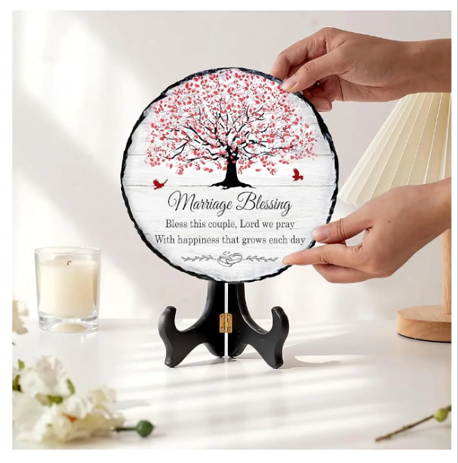 Marriage Blessing Engraved Slate - Marriage Gifts for Couple - Anniversary Unique Gift Ideas - Religious Wedding Gift Slate