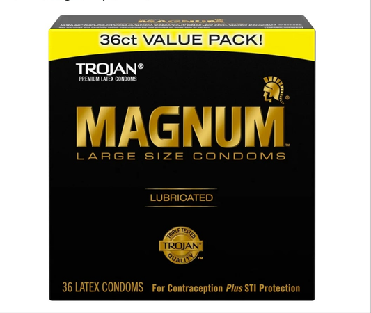 Condoms Magnum Lubricated Large Condoms, Comfortable and Smooth Lubricated Condoms for Men, America’s Number One Condom, 36 Count Pack