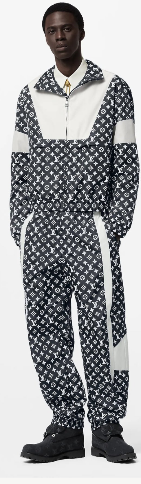 Louis Vuitton Monogram Printed Technical Track Pants And Monogram Printed Technical Track Top 2 piece outfit