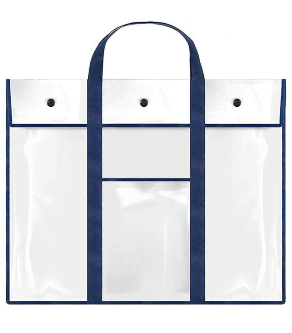 Art Portfolio Bag Art PVC Storage Pocket Large Poster Storage Bag Durable Large Capacity Art Portfolio Organizer With Pocket Portable Bulletin Board Holder For Teacher Classroom