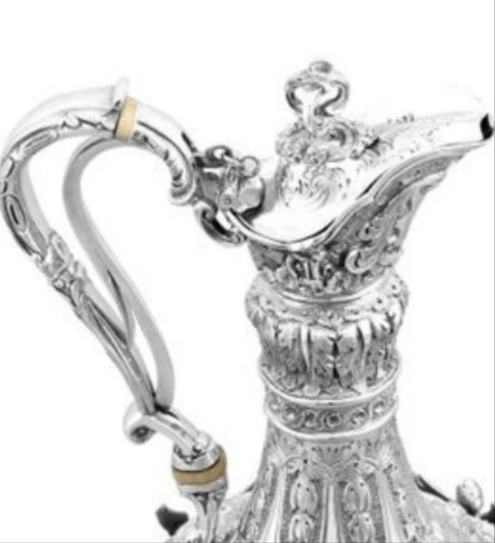 Stunning 925 Victorian Sterling Silver Jug in The Armada Style