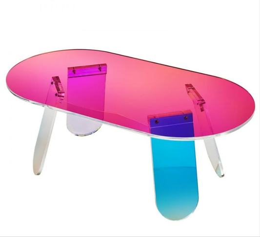 Acrylic Coffee Table with gloss finish multicolored