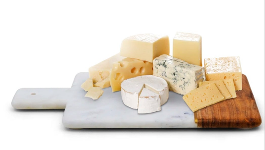 Hand Made Half Mango Wood & White Marble Cheese Charcuterie Board
