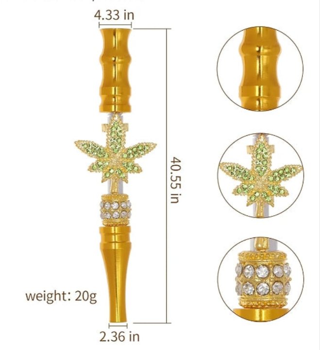 Hookah Tips Mouthpiece,Hookah Accessories Shisha Nargila Hose Mouth Tips Cigarette Holder for Women Metal Colored Rhinestone Nozzles,