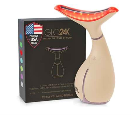 GLO24K 7 Color Light Skin Rejuvenation Neck and Face Massager