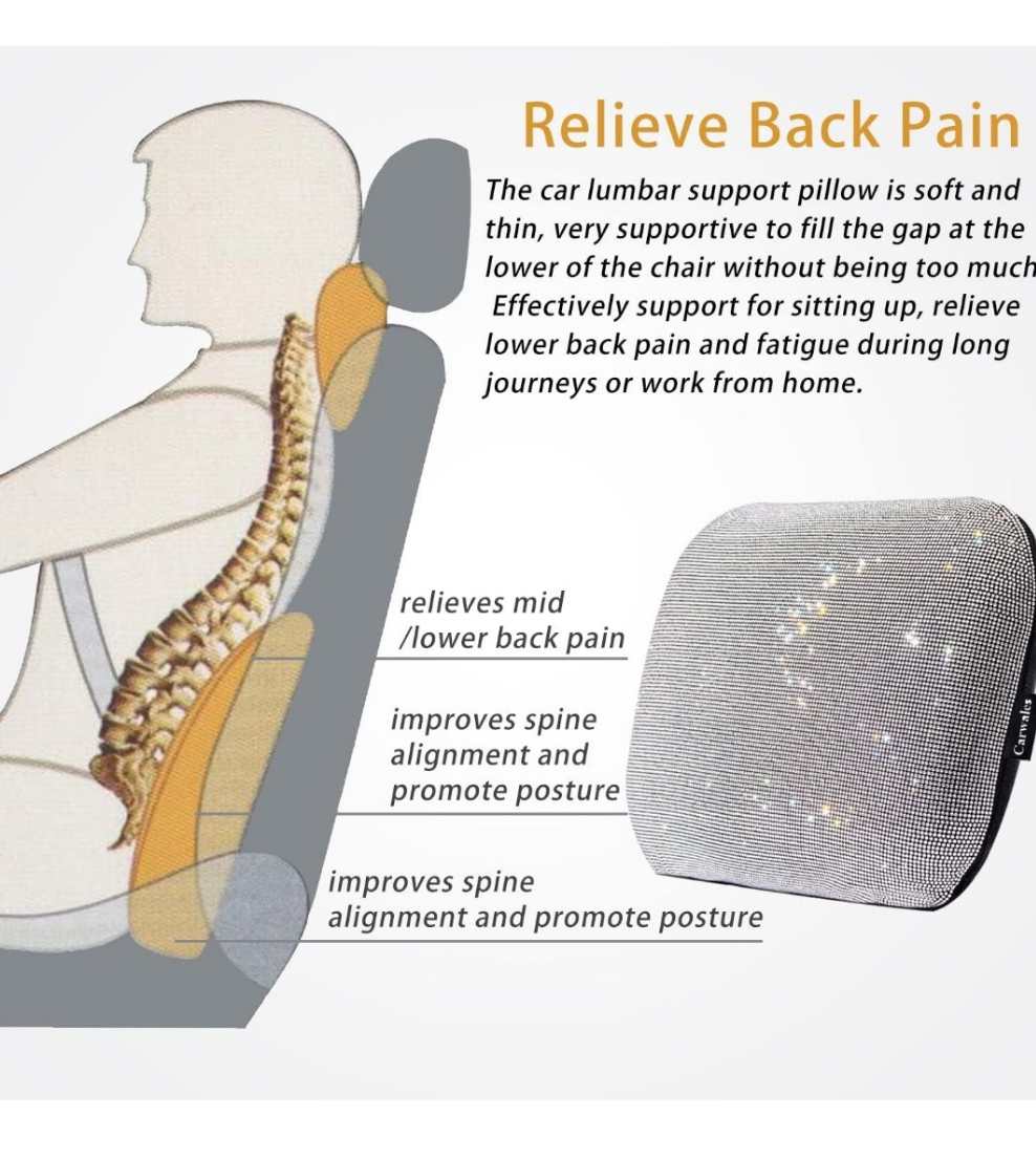 Lumbar Support Pillow for Car Driving Seat Soft Latex Lower Back Support Relax Home Desk Office Accessories Chair Cushion Pain Relief