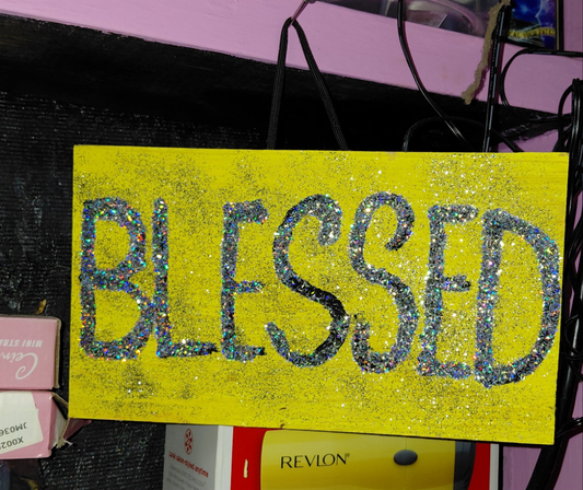 COCOMONEY ART Blessed Bling 1 OF 1 CUSTOM PIECE BY COCOMONEY painting on wood