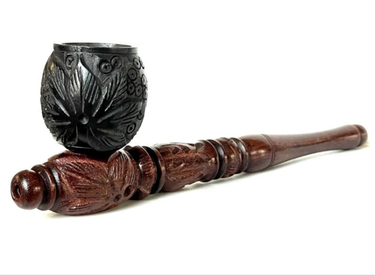 Handmade Artistic Carved Natural Herbal Antique Designer 6 Inch unique Pipe for Gifts