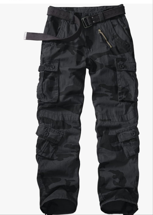 Casual Combat Pants, Tactical Wild Army Combat ACU Rip Stop Camo Cargo Work Pants Trousers with 8 Pockets