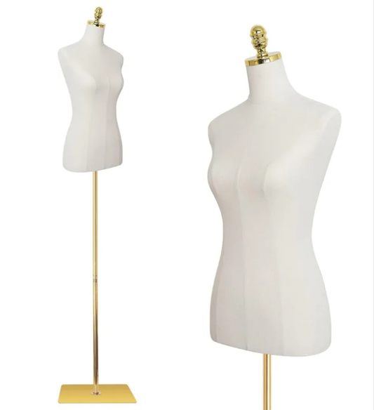 Dress Form Mannequin Torso, 43-73 Inch Height Adjustable Female Manikin Body Clothing Display with Metal Bracket and Rectangular Base for Sewing Dress Display,