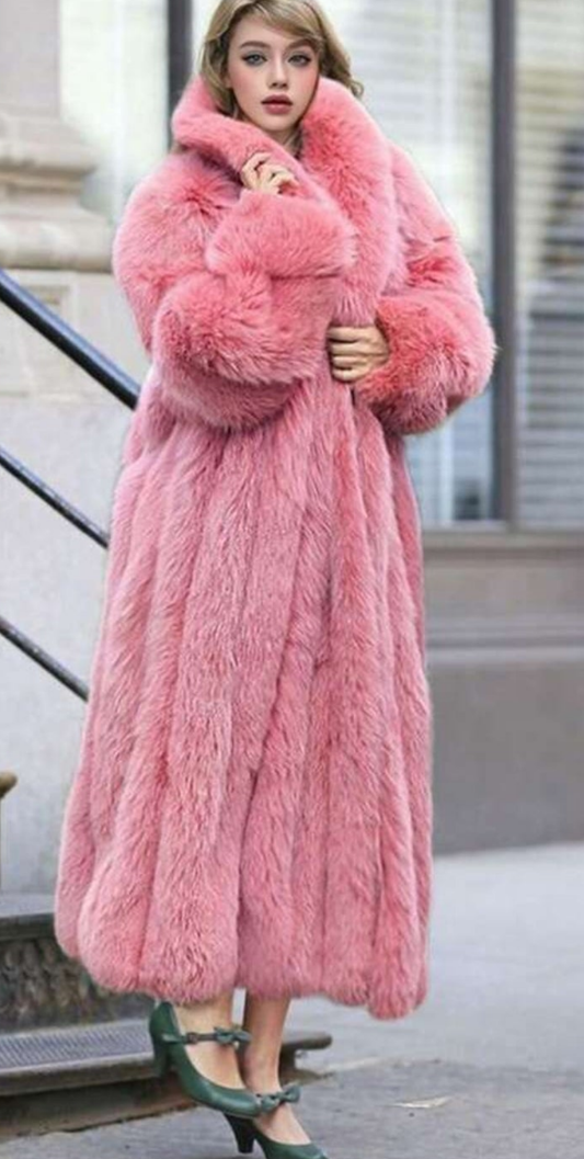 Faux Fur Winter Long Soft Coat Women's Fur Jacket Overcoat Topcoat Outerwear