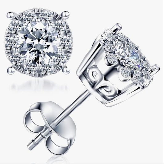 2.00 Carat Round Cut Lab Grown Diamond Stud Earrings for Women 925 Sterling Silver Fine Jewelry