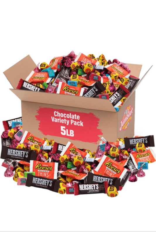 Chocolate Candy Mix, 5lb Mix Chocolate and Candy Variety Pack, Great Bulk Candy Chocolate for Family Gatherings, Office Break Rooms, Candy Buffets, Perfect Chocolate Mix for Office Treats,