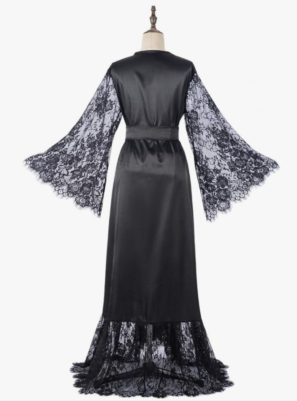 Satin Robe Long Bridesmaid Wedding Bath Robe with belt Robe for Maternity Photoshoot Cocomoney