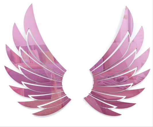 Wall Sculpture, Pink Mirror Acrylic/White Foam PVC. Size: 40" x 30.5" x 1.125"