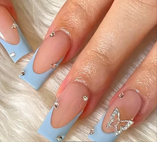 24 pcs acrylic Cocomoney nails with glue and nail accessories