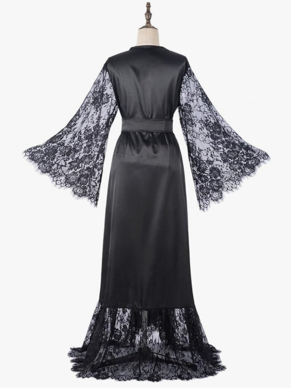 Satin Robe Long Bridesmaid Wedding Bath Robe with belt Robe for Maternity Photoshoot Cocomoney