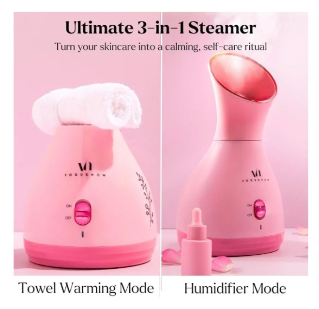 Facial Steamer Spa Gifts with Complimentary 17 Skin Care Tools | Face Steamer Gift Set for Women with Towel Warmer & Humidifier Mode| Self Care Gifts for Women, Spa Gifts,