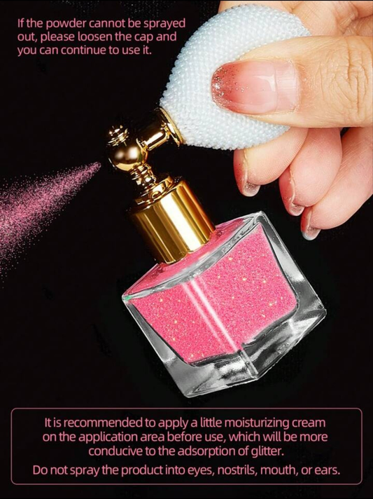2pcs Set (1 Main And 1 Backup) Radiant Glitter Spray Flash Powder,Face Hair Body Spray Powder, Suitable For Parties, Gatherings, Festivals, Etc., Excellent Glitter Effect, Different Colors From Different Angles Y2K Makeup