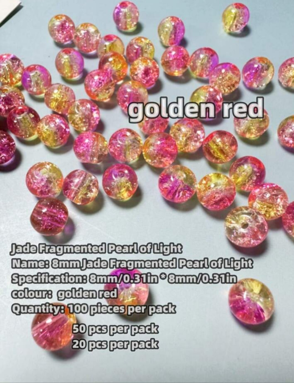 200/500pcs 6mm/8mm Jade Glass Beads For DIY Jewelry Making, Garment Accessories, Mobile Phone/Purse Pendants
