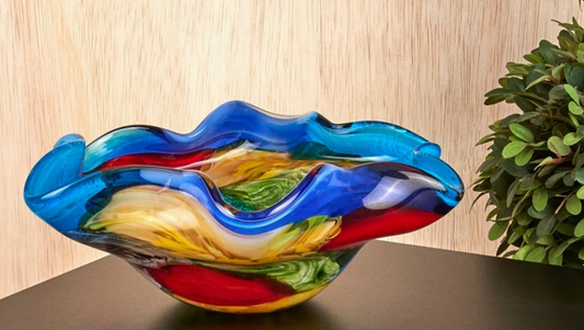 Glass Decorative Bowl multicolored for decor or kitchen