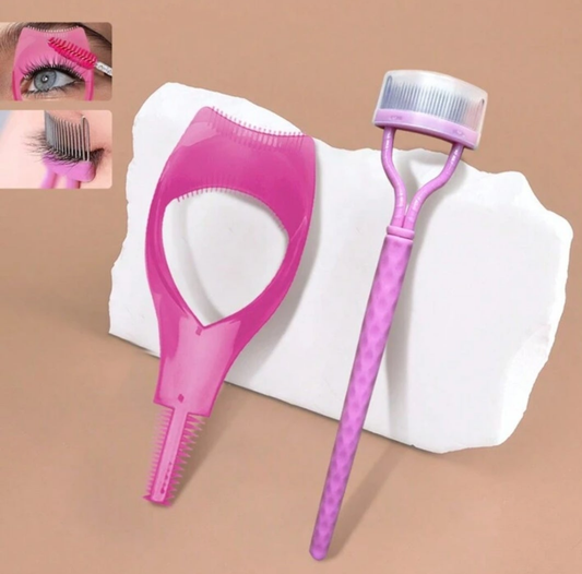2pcs Eyelash Care Set - Eyelash Curler Guard & Stainless Steel Lash Comb, Create Natural Lash Look, Prevent Clumping Mascara