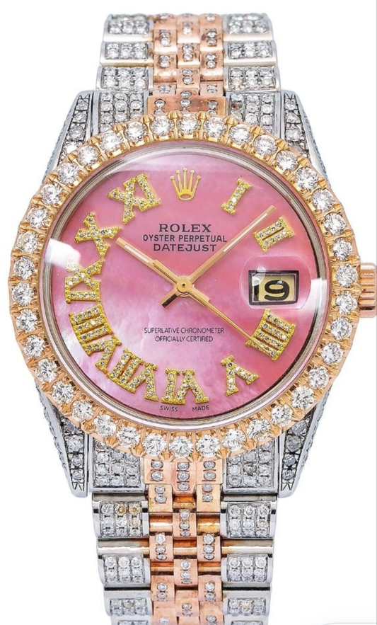 Rolex Datejust 1601 36MM Pink Diamond Dial With Two Tone Jubilee Bracelet (Pre-owned)