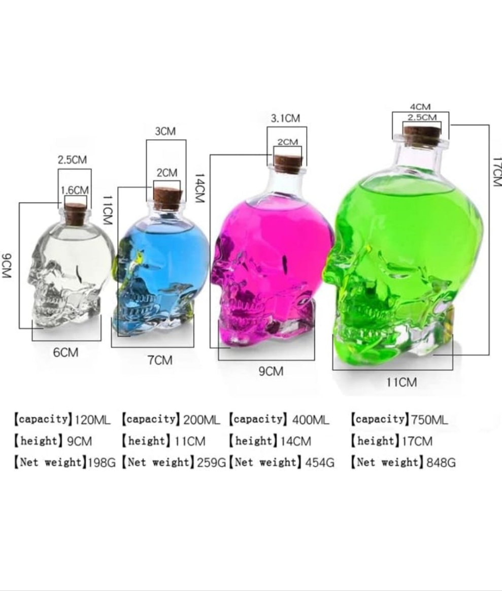 Crystal Skull Head Shot Glass Party Transparent Champagne Cocktails Beer Coffee Wine Bottle Doomed Drinkware Bar Tools