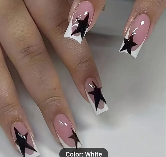 24 pcs acrylic Cocomoney nails with glue and nail accessories