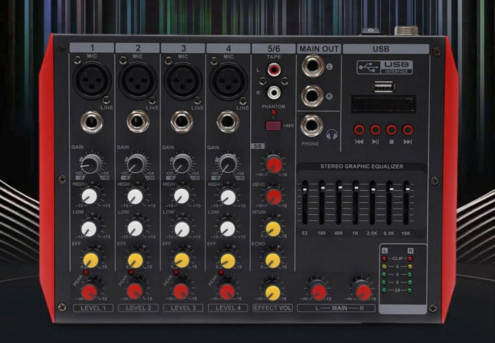 6 Channel Bluetooth Versatile Audio Mixer