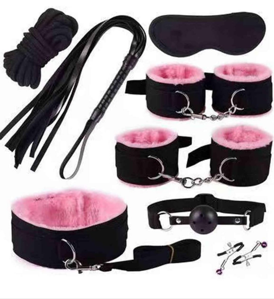 Sex Bed Bondage Restraints Kit Toys for Ankle and Wrist Bar Women Sex Resistance Bands Bed for Neck with Ankle Straps Sex Pink Handcuffs Hand Cuff Bracelets Set for Women Adults Bedroom Sweater