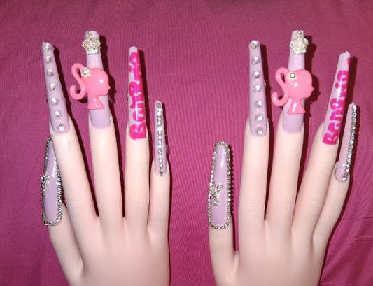COCOMONEY NAILS CUSTOM 1 OF 1 GLUE ON PRESS ON COMES WITH FREE GIFTS #o31