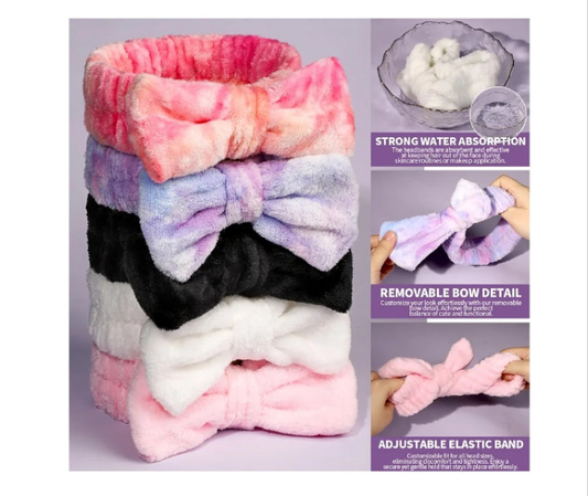 Makeup and Spa Headbands, Bow Headbands for Women's Skincare and Face Washing