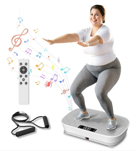 Vibration Plate Exercise Machine - Bluetooth Music & 400LBS Capacity Vibration Plate for Lymphatic Drainage & Weight Loss with 99 Speed Levels, Whole Body Waver Vibration Plate for Home Fitness